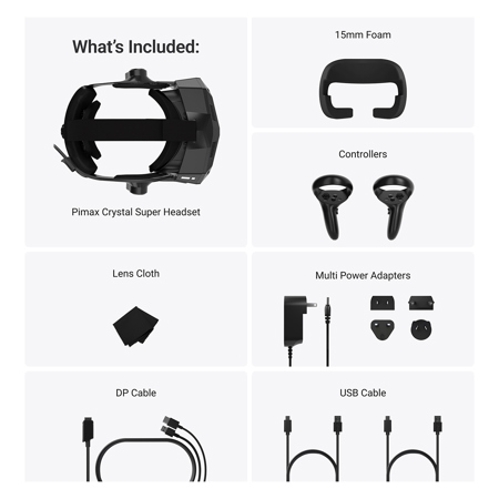 Pimax Crystal Super 50PPD QLED VR Headset with Local Dimming and