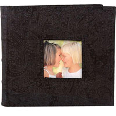 MBI Paisley Corduroy Bound Tabletop Photo Album, Brown, Holds 200 4x6" Photos, 2 Per Page