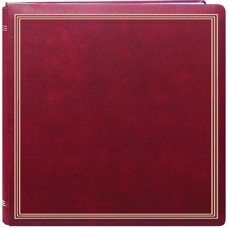 Pioneer Photo Album X-Pando Post Bound Magnetic Page Photo Album with Gold Trim, Holds 20 11x11" Photos, 1 Per Page, Burgundy