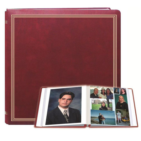 Pioneer X-Pando Post Bound Magnetic Page Photo Album, Holds 20 11x11", Burgundy