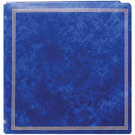 Pioneer Photo Album X-Pando Post Bound, Magnetic Page Photo Album with Gold Trim, Holds 20 11x11" Photos, 1 Per Page, Royal Blue
