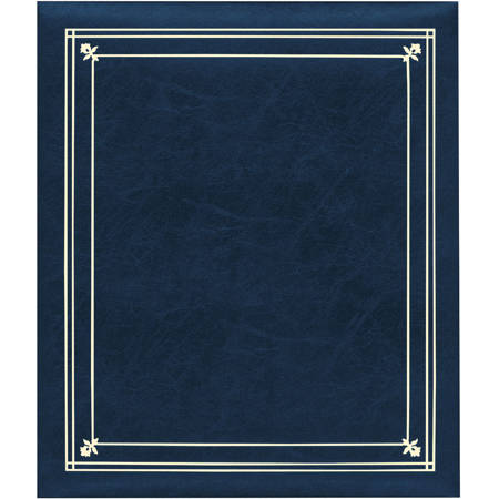 Pioneer Photo Album Post Bound, Clear Pocket Photo Album with Solid Color Covers, Holds 12-5x7" And 4-8" X 10" Photos, Color: Navy Blue.