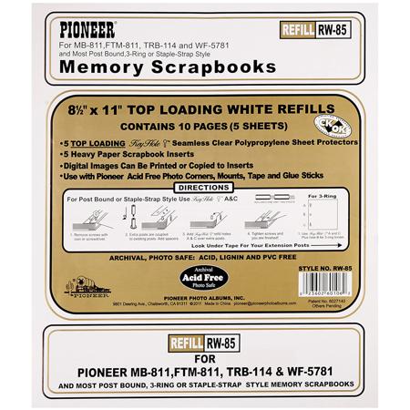 Pioneer Photo Album 8x11" Deluxe E-Z Load Scrapbook Refill, White