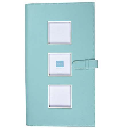 Swing Piping Bound Photo Album, holds 144 4" x 6" Photos 3-up, Aqua.