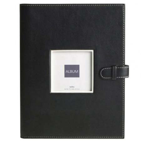Swing Piping Bound Photo Album, holds 72 4" x 6" Photos 2-up, Black.
