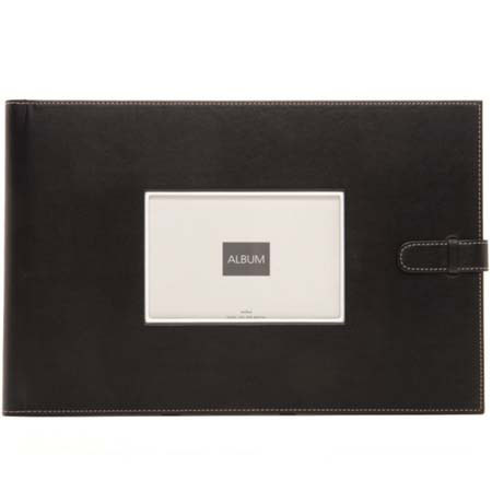 Swing Piping Bound Photo Album, holds 192 4" x 6" Photos 4-up, Black.
