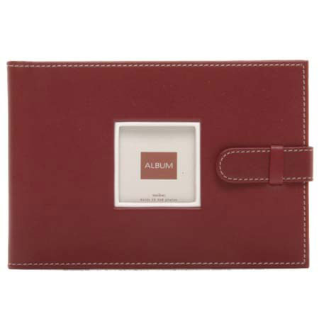 Swing Piping Bound Photo Album, holds 36 4" x 6" Photos 1-up, Claret Red.