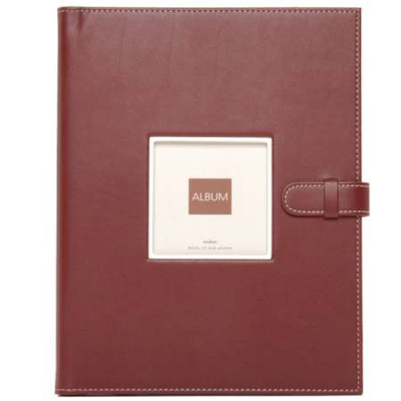 Swing Piping Bound Photo Album, holds 72 4" x 6" Photos 2-up, Claret Red.