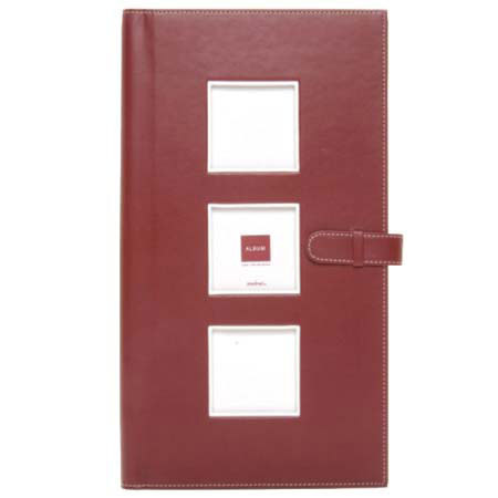 Swing Piping Bound Photo Album, holds 144 4" x 6" Photos 3-up, Claret Red