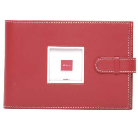 Swing Piping Bound Photo Album, holds 36 4" x 6" Photos 1-up, Sport Red.