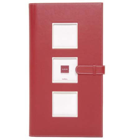 Swing Piping Bound Photo Album, holds 144 4" x 6" Photos 3-up, Sport Red
