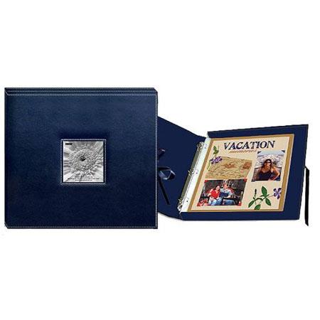 Pioneer Photo Album 3-Ring Sewn Frame 12x12 Scrapbook Box, Color: Navy Blue