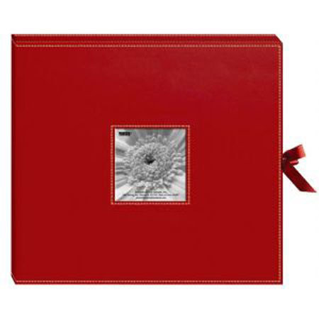 Pioneer Photo Album 3-Ring Sewn Frame 12x12 Scrapbook Box, Color: Red.