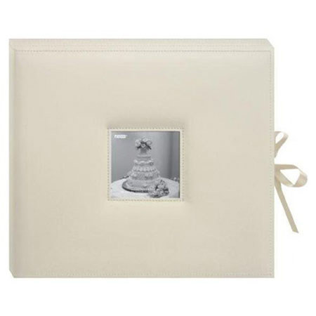 Pioneer 12x12 3-Ring Sewn Frame Scrapbook Box, Wedding Ivory SBX12W