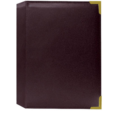 Pioneer Photo Album Mini Oxford Bound Photo Album with Brass Accent Corners, Holds 24 5x7" Photos, 1 Per Page, Burgundy