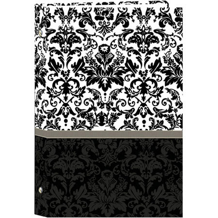 Pioneer Classic 3 Ring Photo Album, 4x6" Photos, Black & White Damask