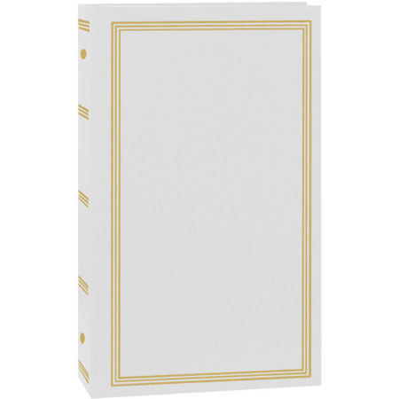 Pioneer Photo Album Classic 3 Ring Photo Album with Gold Trim, Holds 300 4x6" Photos, 3 Per Page, White