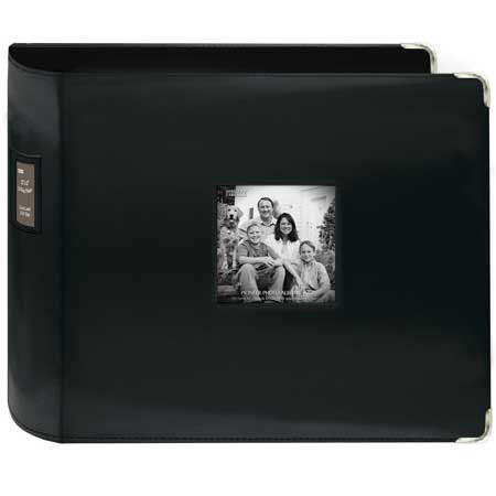 Pioneer Photo Albums 12x12 Top Loading Leatherette Scrapbook, Black 