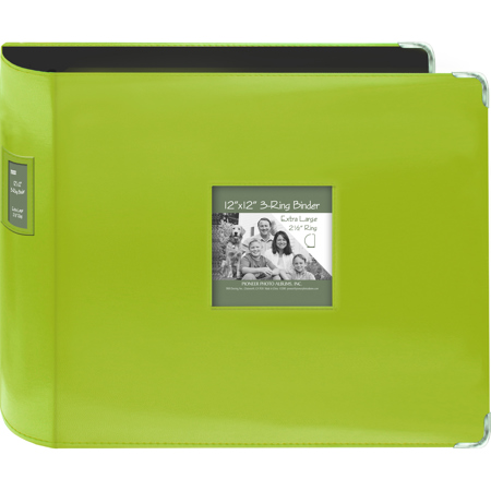 Pioneer crapbook Jumbo Binder 12x12 3 D-Ring 2.5 Sewn Leatherette Frame,  Lime T12JFC LIME GREEN