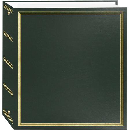 Pioneer Photo Album Deluxe 3-Ring Album with 100 7.75x10.75" Magnetic Pages, Holds 5x7" Prints, Hunter Green