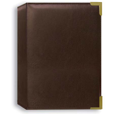 Pioneer Photo Album Oxford Bound Photo Album, Solid Color Sewn Leatherette Brown Covers with Brass Accent Corners, Holds 208 4x6" Photos, 2 Per Page