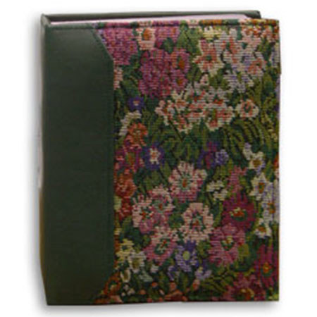 Pioneer Photo Album Versailles Tapestry Series Bound Photo Album with Leatherette Trim, Holds 208 4x6" Photos, 2 Per Page, Green Spine Dark
