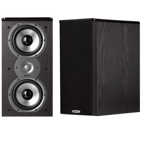 Polk Audio TSi200 3-Way Bookshelf Speaker with Dual 5-1/4" Drivers, Black