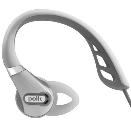 Polk Audio UltraFit 500 Comfortable Mid-Flange Headphones, White/Gray