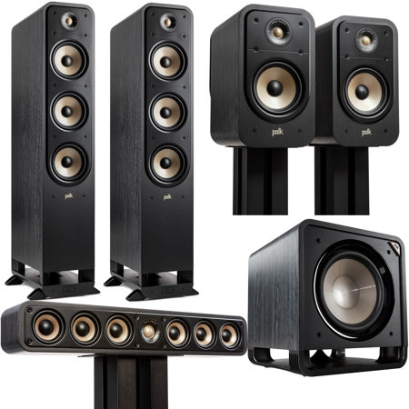 Polk Audio Signature Elite 5.1 Home Theater Pack, Black 300369-01-00-005 AK