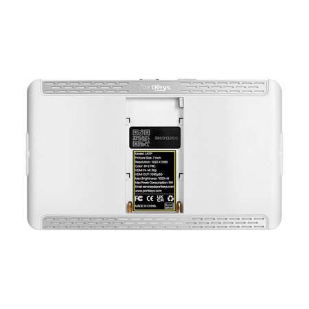Portkeys LH7P 7" FHD High-Bright Touch Monitor w/Wireless Camera Control, White
