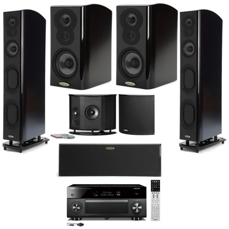 Polk Audio LSiM703 Bookshelf Loudspeaker Mahogany With Polk Audio Speaker Bundle