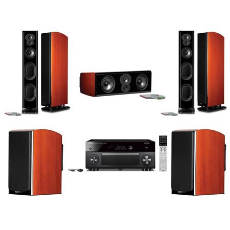 Polk Audio LSiM Five Speaker Bundle, Cherry W/Yamaha RX-A3070 AV