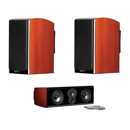 Polk Audio 2x LSiM703 Bookshelf Loudspeaker MV Cherry w/LSiM706c Center Speaker