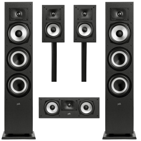 Polk Audio Monitor 5.0 Home Theater Pack, Black 300146-01-00-005 A2