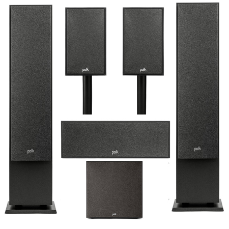 Polk Audio XT60 Monitor 5.1 Home Theater Pack, Black 300146