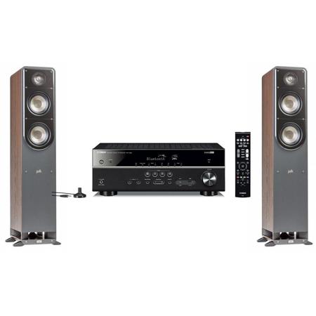 Polk Signature 2x S50 37.4" Home Theater Tower Speakers with Yamaha RX-V385 Recv