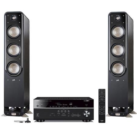 Polk 2x S60 44.5" Home Theater Tower Speaker With Yamaha RX-V685 AV Receiver