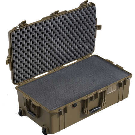 Pelican 1615 Air Waterproof Wheeled Check-In Hard Case with Pick-N-Pluck Foam, OCP Tan
