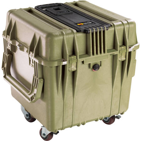 Pelican 0340 18" Cube Watertight Case with Cubed Foam & Wheels - Olive