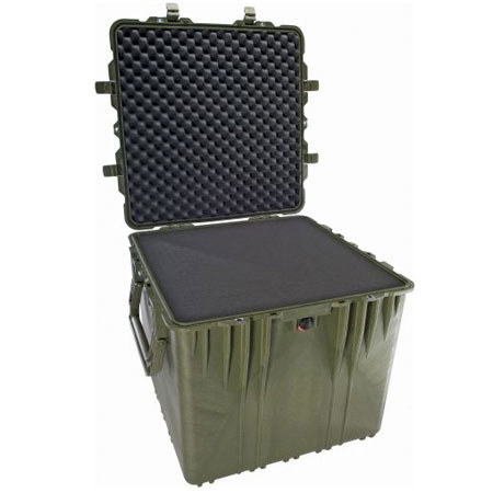Pelican 0350 20" Cube Watertight Case with Cubed Foam & Wheels - Olive Drab
