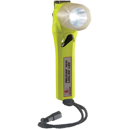 Pelican 3610PL Little Ed Right Angle LED Flashlight with Photoluminescent Shroud, 183 Lumens, High Visibility Yellow