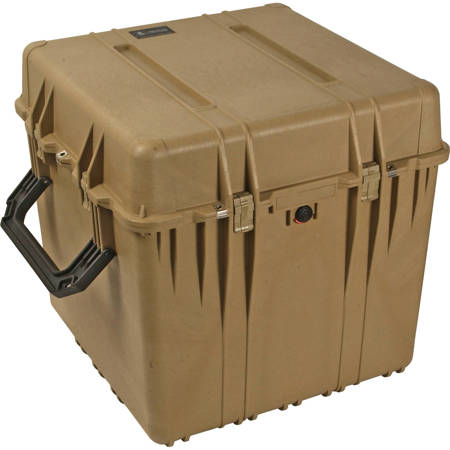 Pelican 0370 24" Cube Watertight Case with Wheels - No Foam - Desert Tan