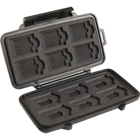 Pelican 0915 Memory Card Case for 12 SD & 6 Mini SD, 6 Micro Memory Cards, Black