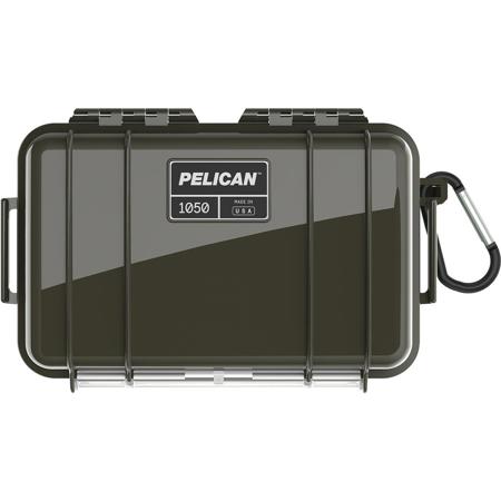 Pelican 1050 Watertight Hard Micro Case with Rubber Liner, OD Green