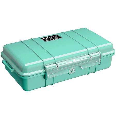 Pelican 1060 Watertight Hard Micro Case with Rubber Liner, Black/Seafoam