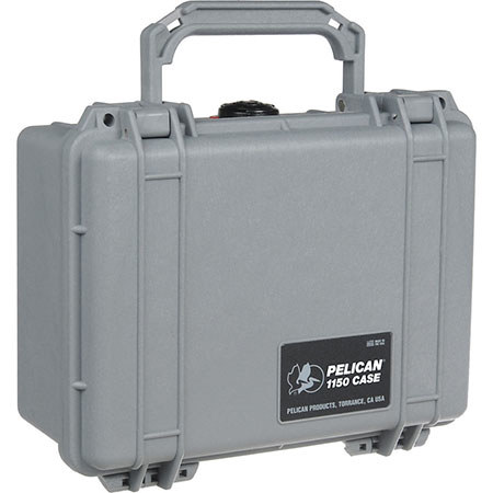 Pelican 1150 Watertight Hard Case Without Foam Insert - Silver