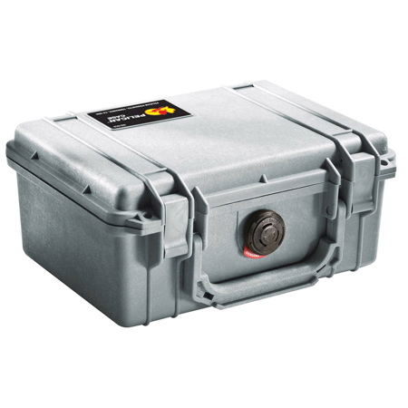 Pelican 1150 Watertight Hard Case with Foam Insert - Silver