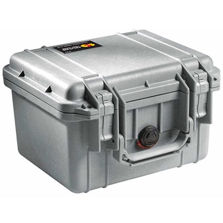 Pelican 1300 Small Case without Foam, 4.93" Bottom Depth, Silver