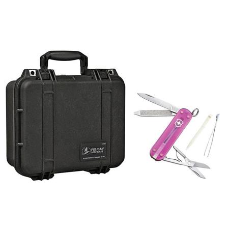 Pelican PC1400B Watertight Hard Case with Foam Insert W/Swiss Army SD Pckt Knife