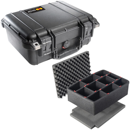 Pelican 1400 Watertight Hard Case, Bundle with TrekPak Dividers, Black